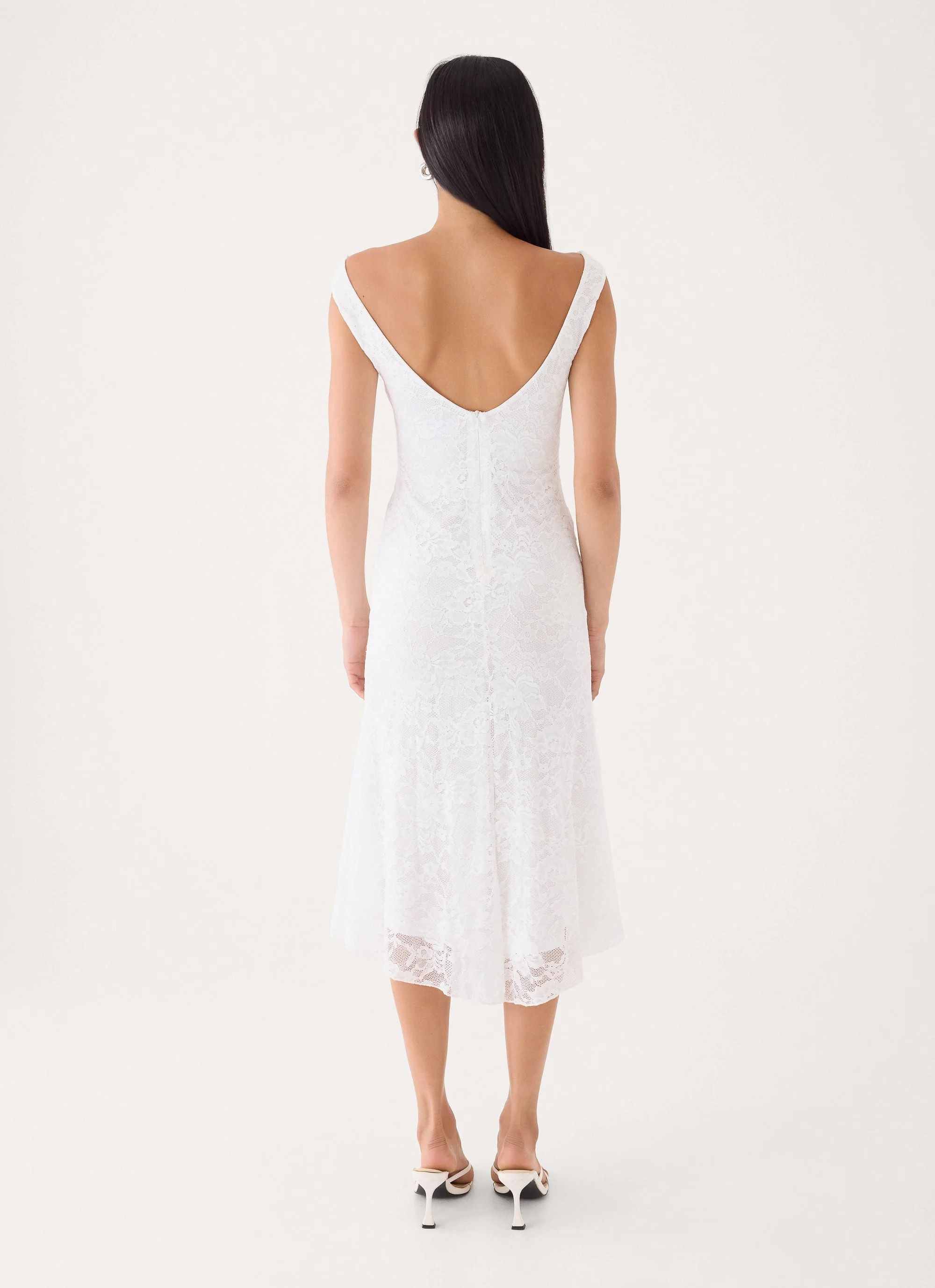 Love Street Lace Midi Dress - White