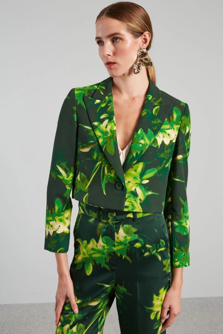 Printed cady bolero - GREEN