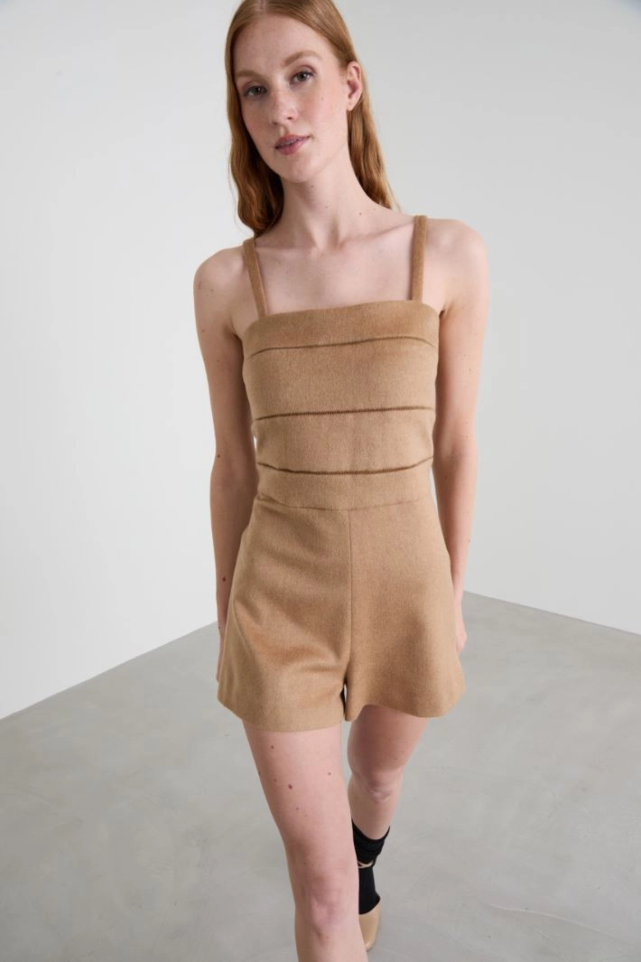 Camel hair playsuit - CAMEL