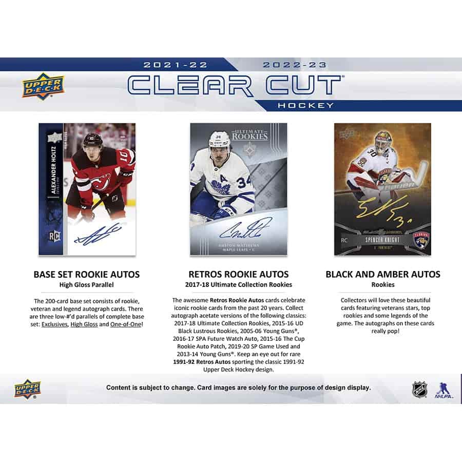 2022/23 Upper Deck Clear Cut Hockey NHL Hobby Box