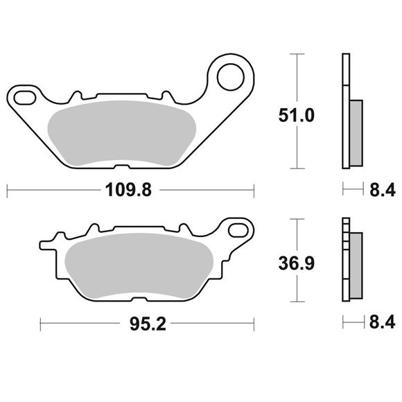 SBS 227CT Organic brake pads (front or rear depending on model)Ref: SBS227CT / 227080