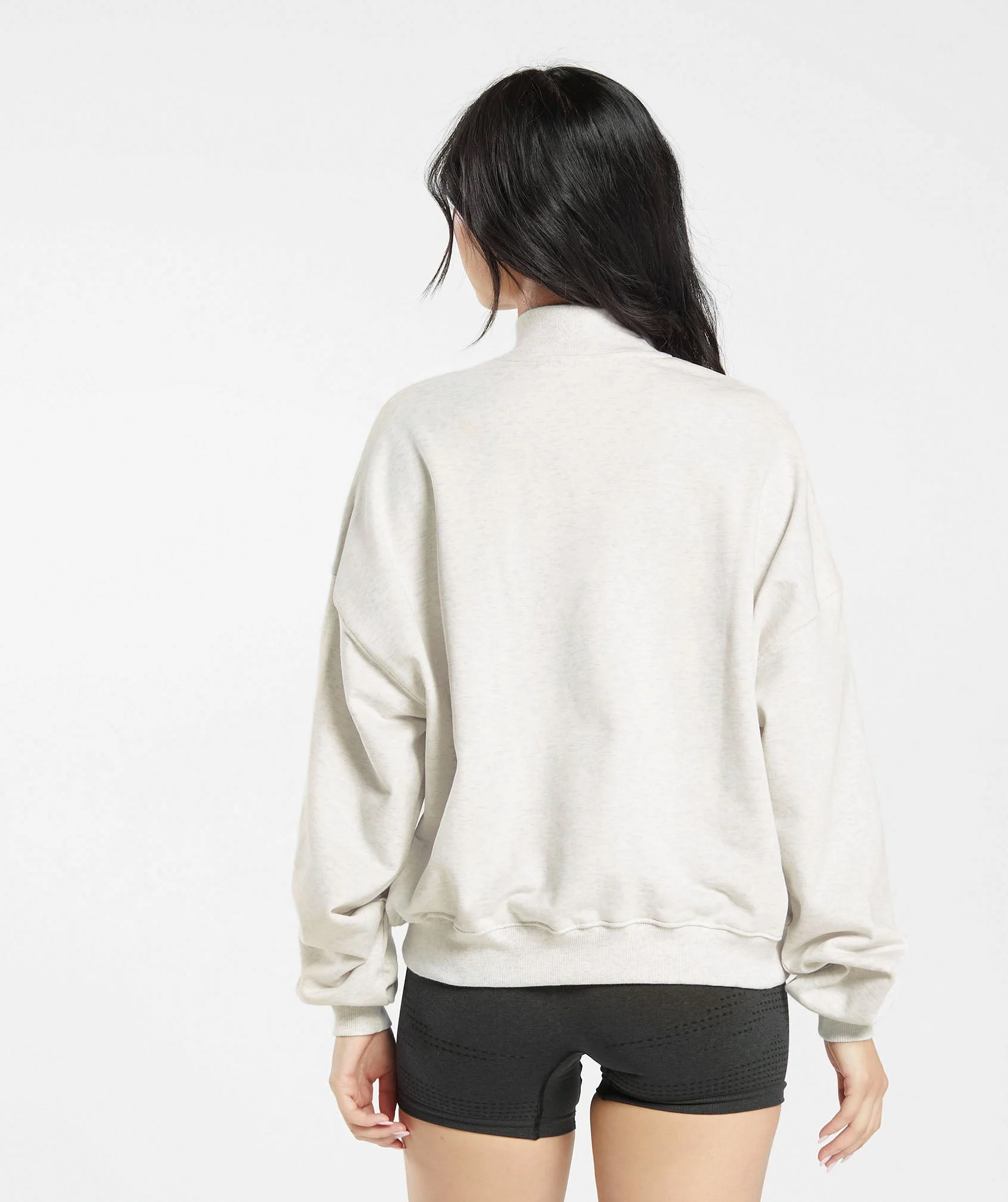Rest Day Sweats 1/2 Zip Pullover White Marl