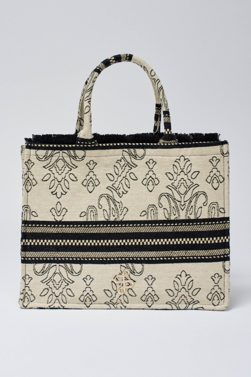 TOTEBAG WITH JACQUARD EMBROIDERY