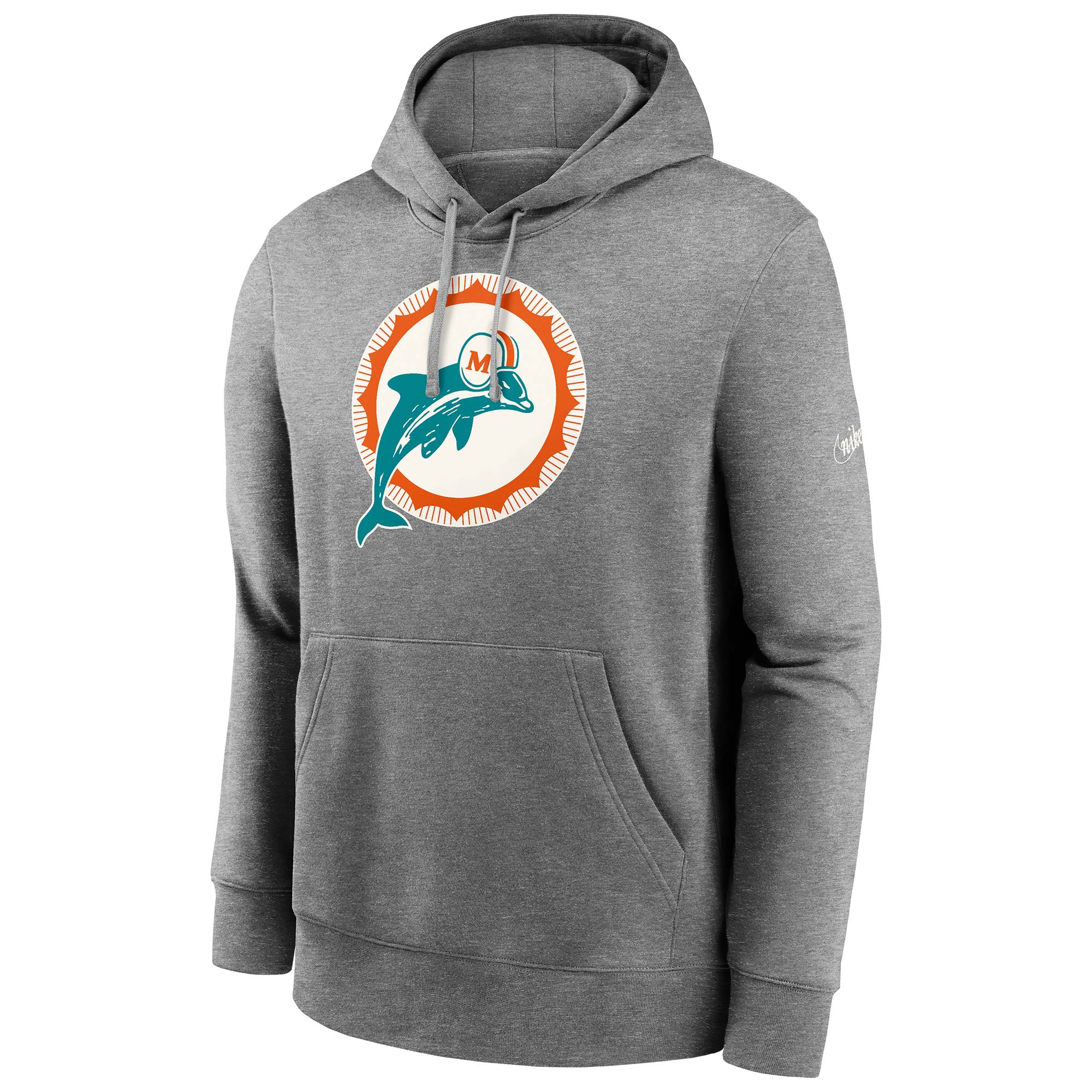 Miami Dolphins Rewind Logo Nike Club NFL Hoodie Gray