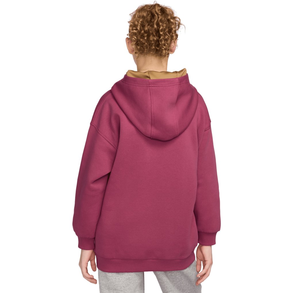 Nike Sportswear Club Fleece Oversized Hoodie Kids - sweet beet/mead gold/metallic IH2873-634