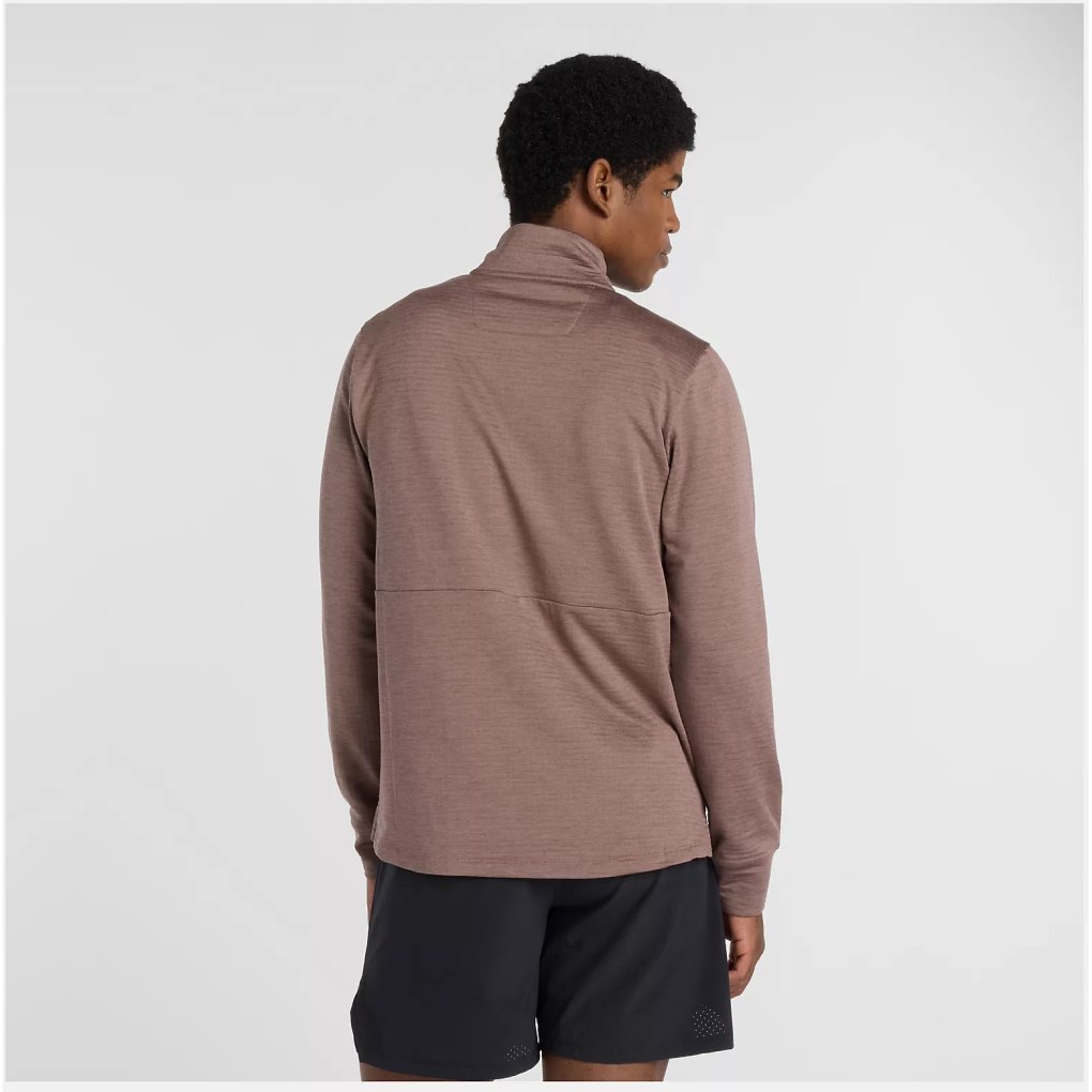 New Balance Heat Grid 1/2 Zip Running Top Men - Earth Shadow Heather