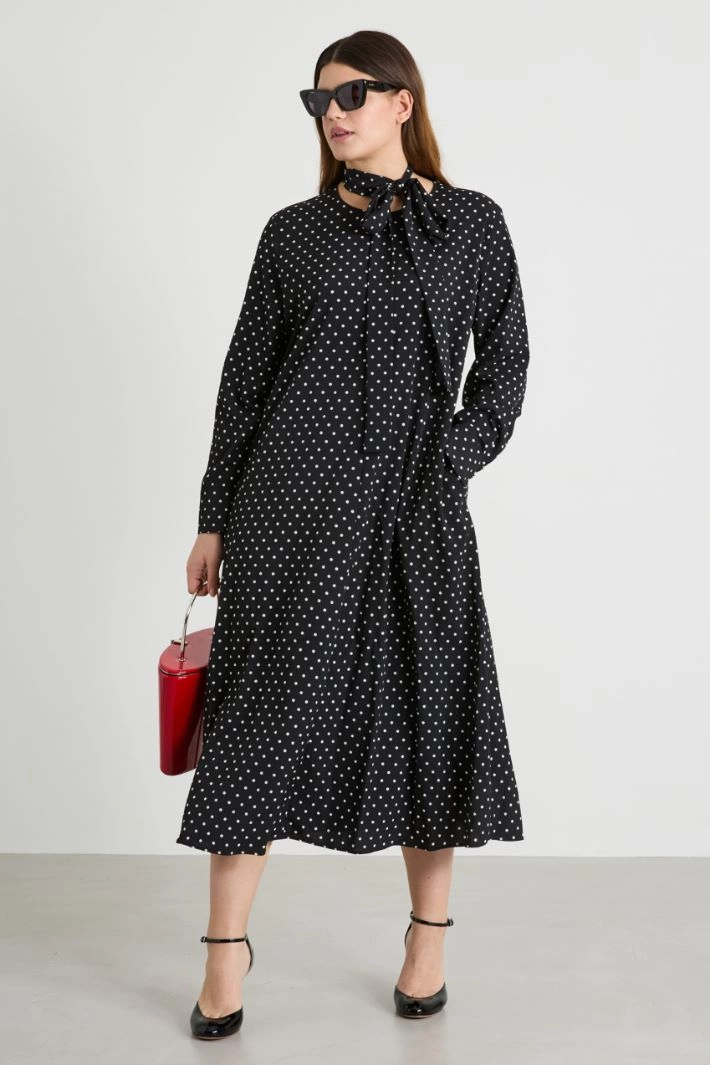 Abito in crepe de chine - BLACK