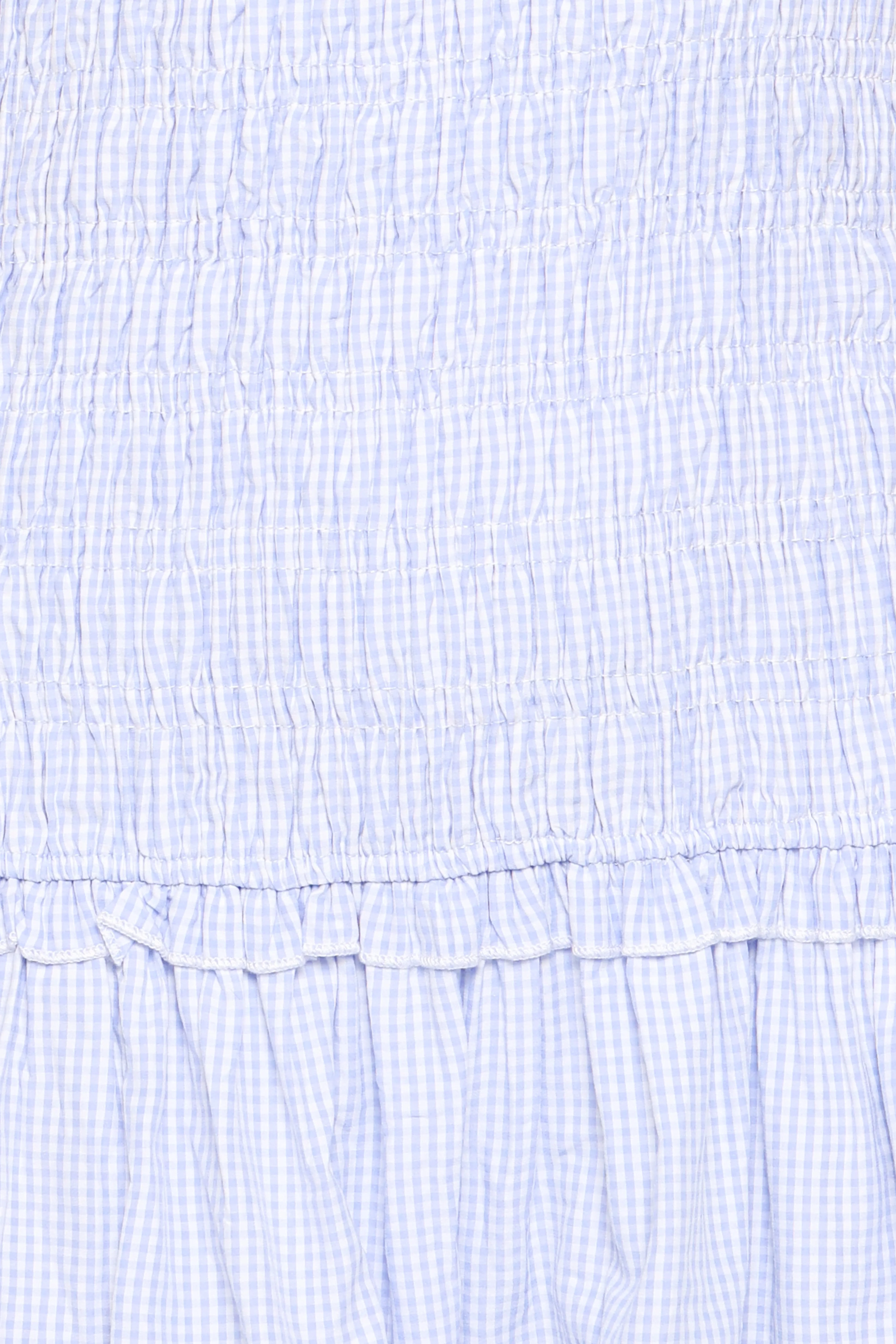 Kaelyn Gather Mini Dress - Blue Gingham