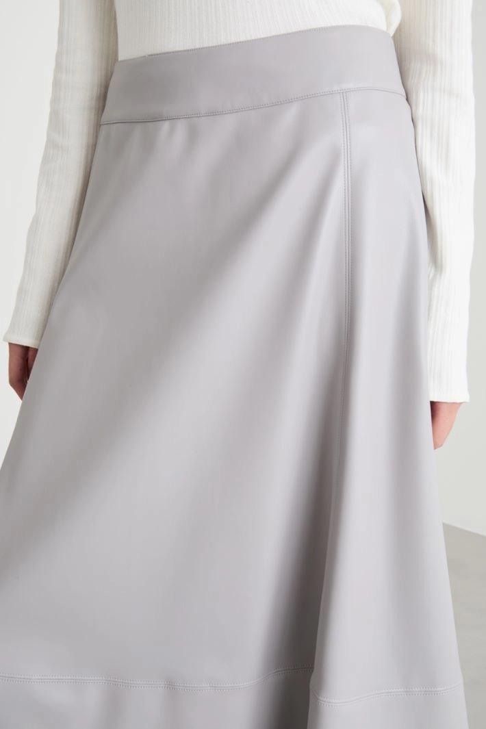 A-line skirt in coated fabric - GREY