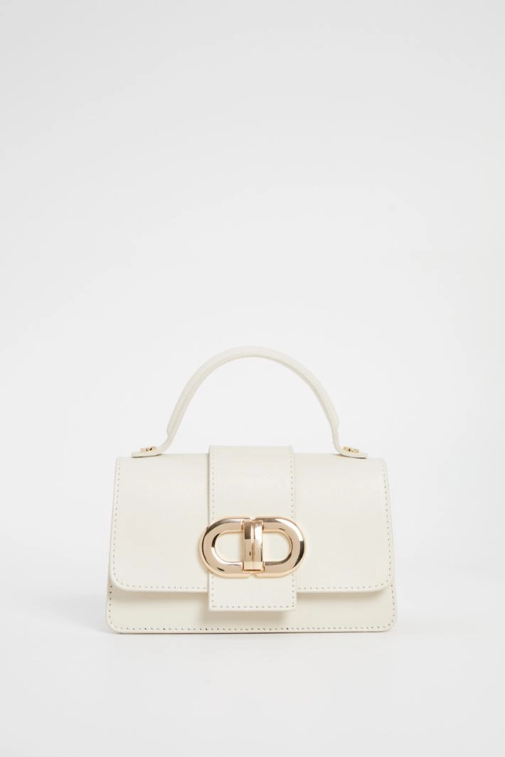 Hammered leather bag - CREAM