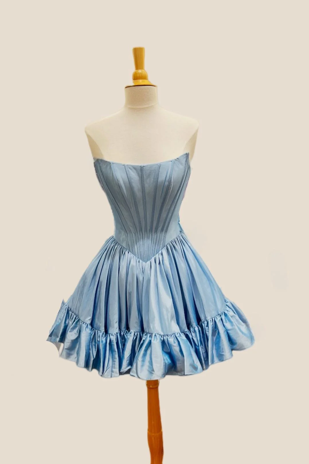 Strapless Turquoise Corset A-line Short Dress