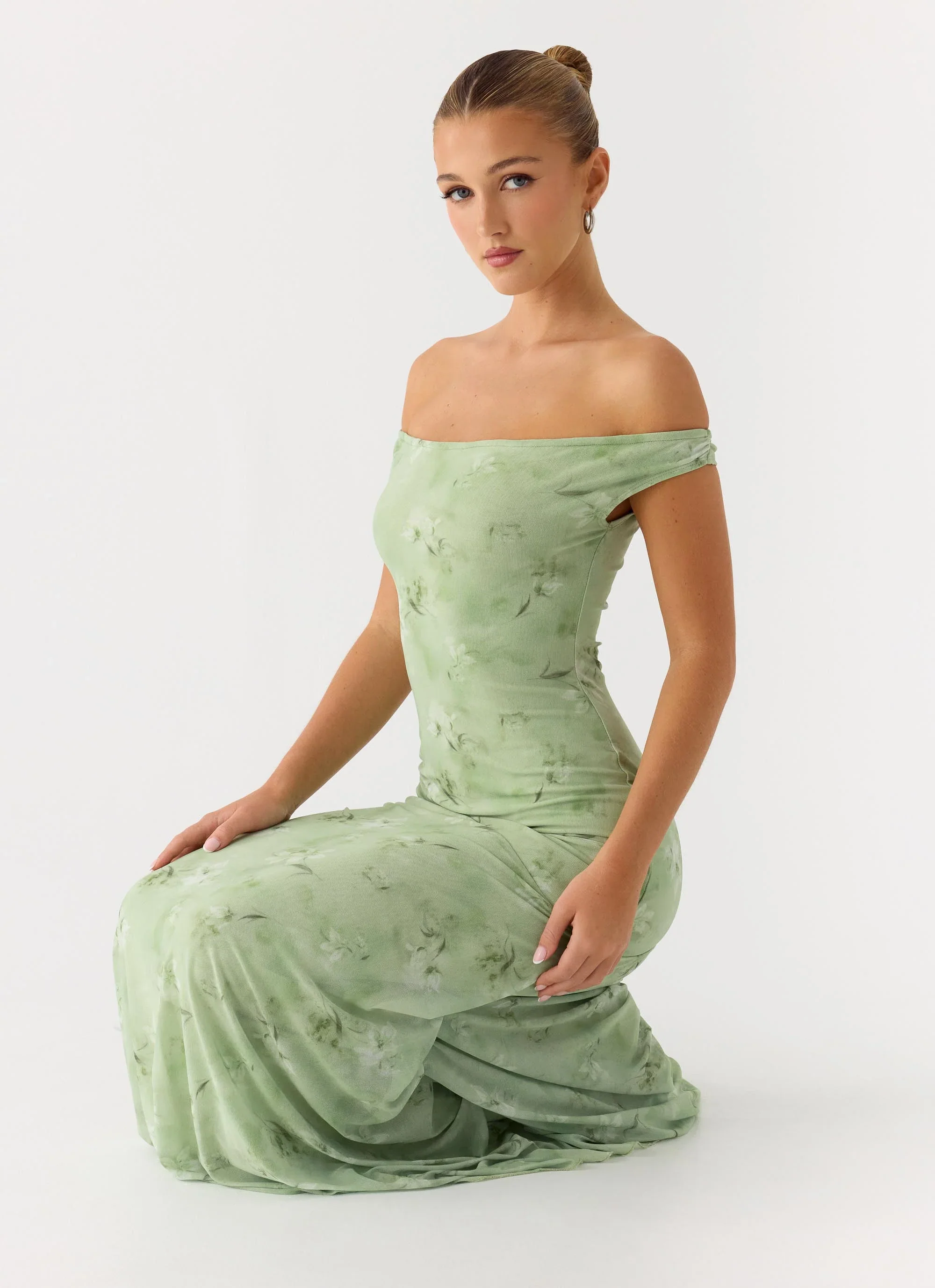 Wasting Time Maxi Dress - Blurred Lime