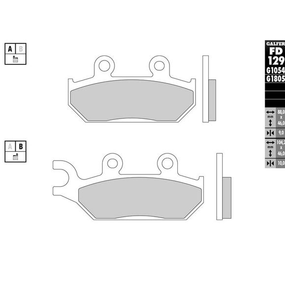 Galfer Sinter Metal Front Brake PadsRef: FD129G1054
