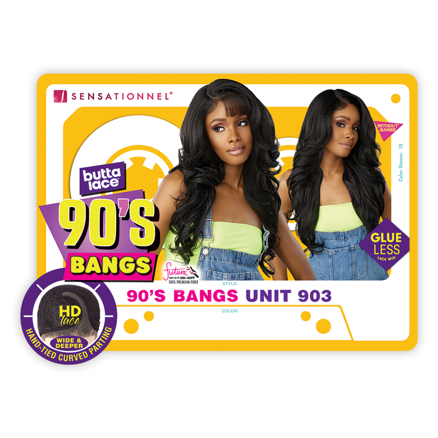 Sensationnel HD Lace Front Wig Butta Lace Glueless 90'S Bangs Unit 903