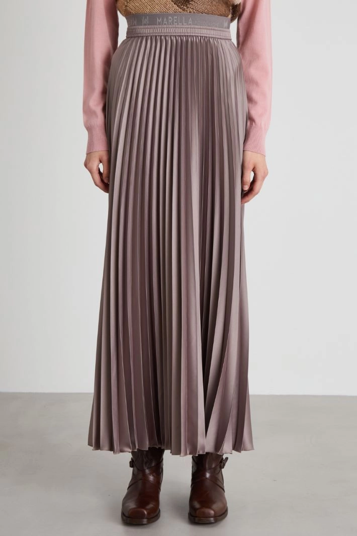 Flared pleated skirt - DOVE GREY