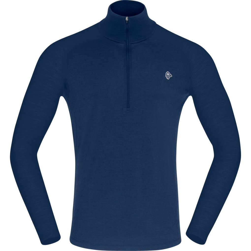 Norrona femund pureUll Zip Neck Shirt Men - Indigo Night