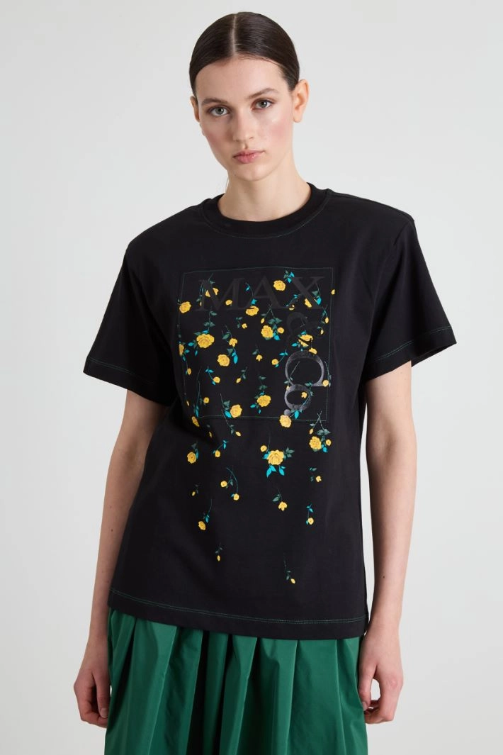 Cotton T-shirt with patch - BLACK