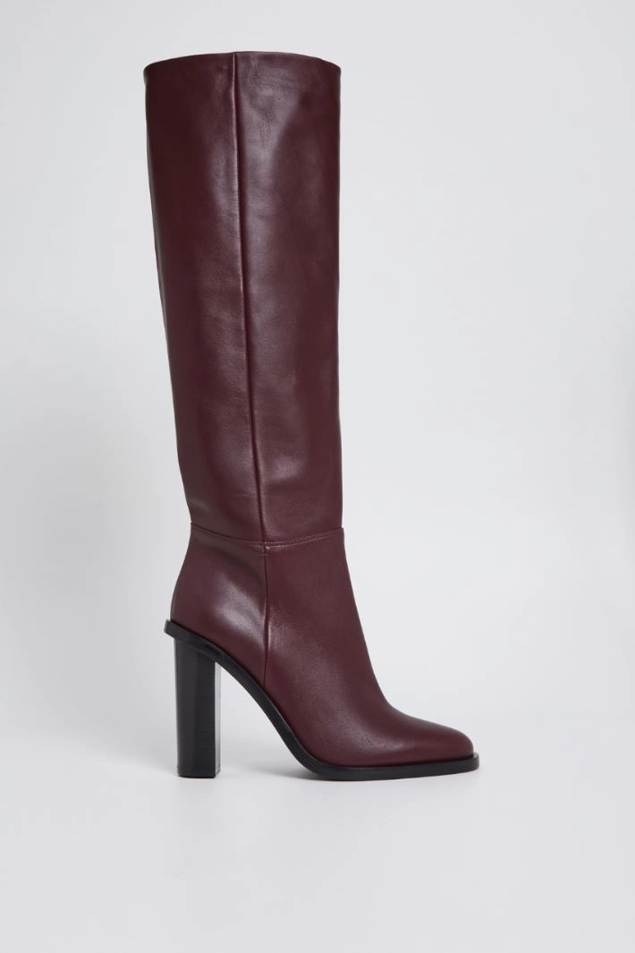 High leather boots - BORDEAUX
