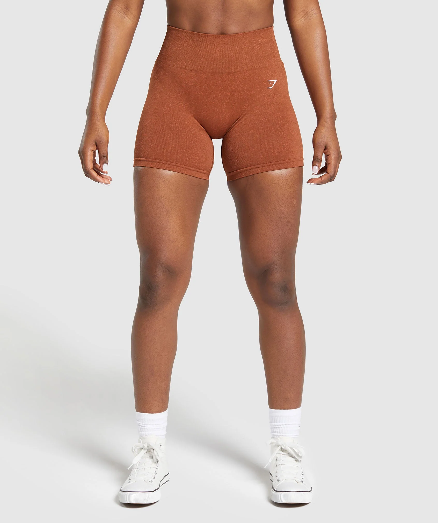 Adapt Fleck Seamless Shorts Copper Brown/Terracotta Orange