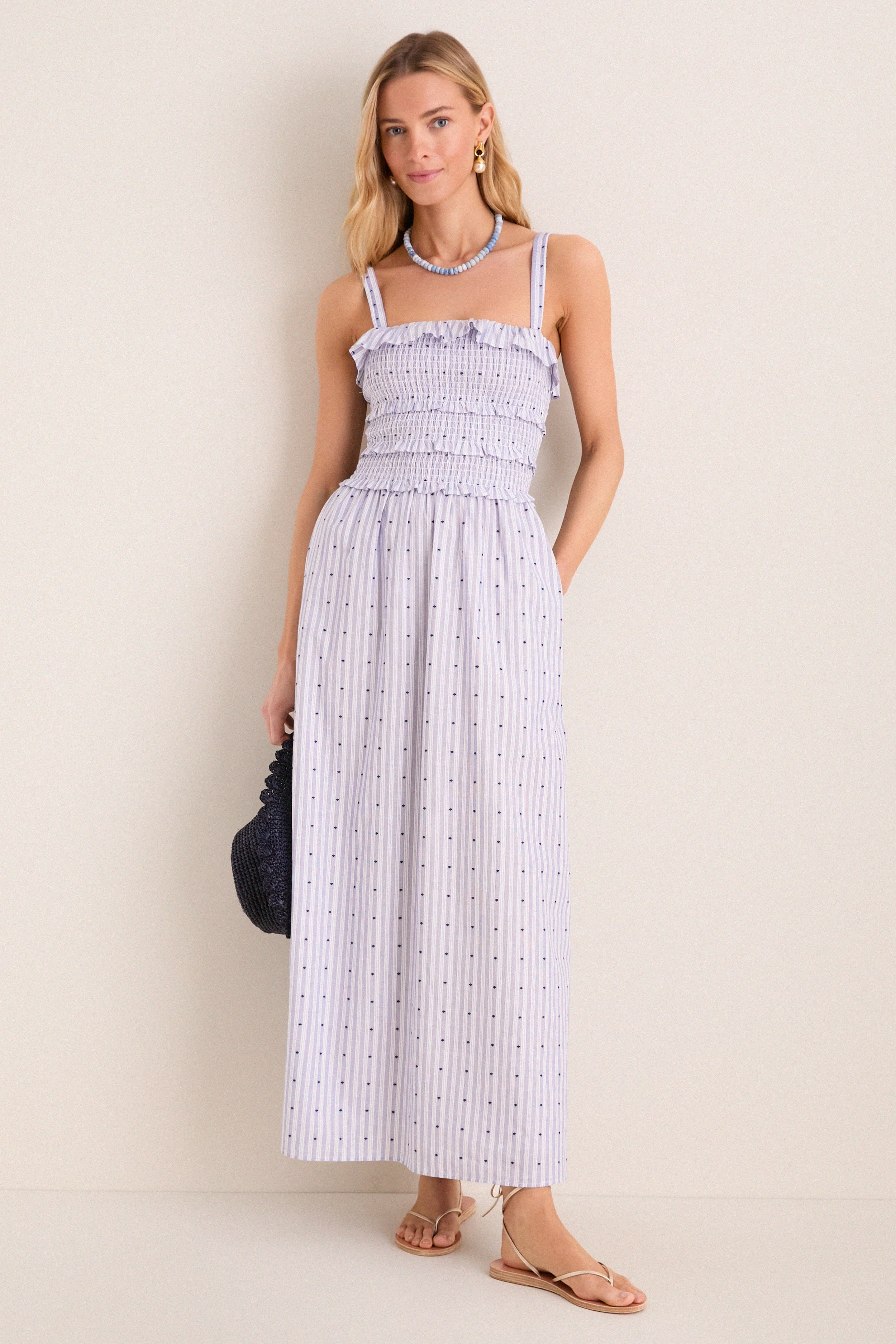 Navy and White Analiese Nap Dress