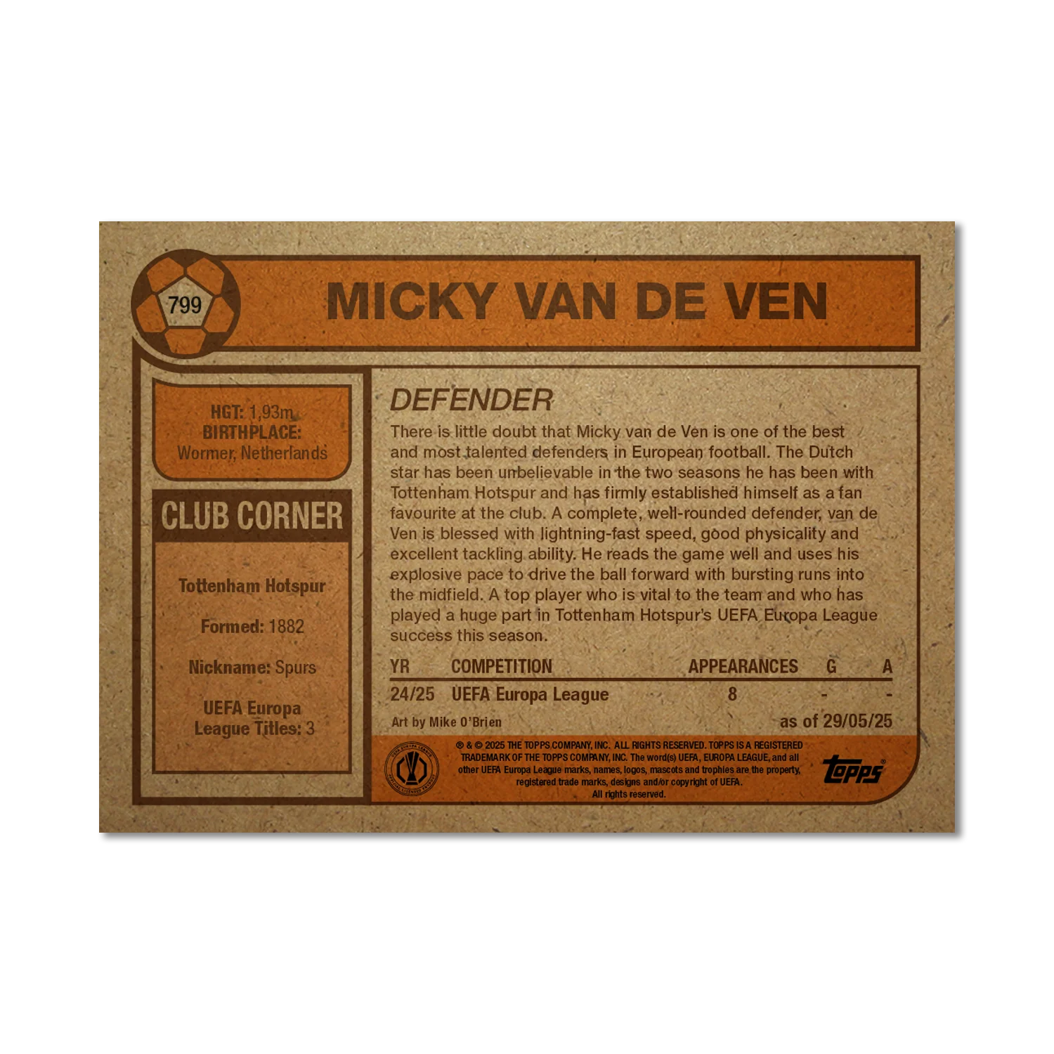 Micky Van de Ven - 2025 UCC Living Set® - Card 799