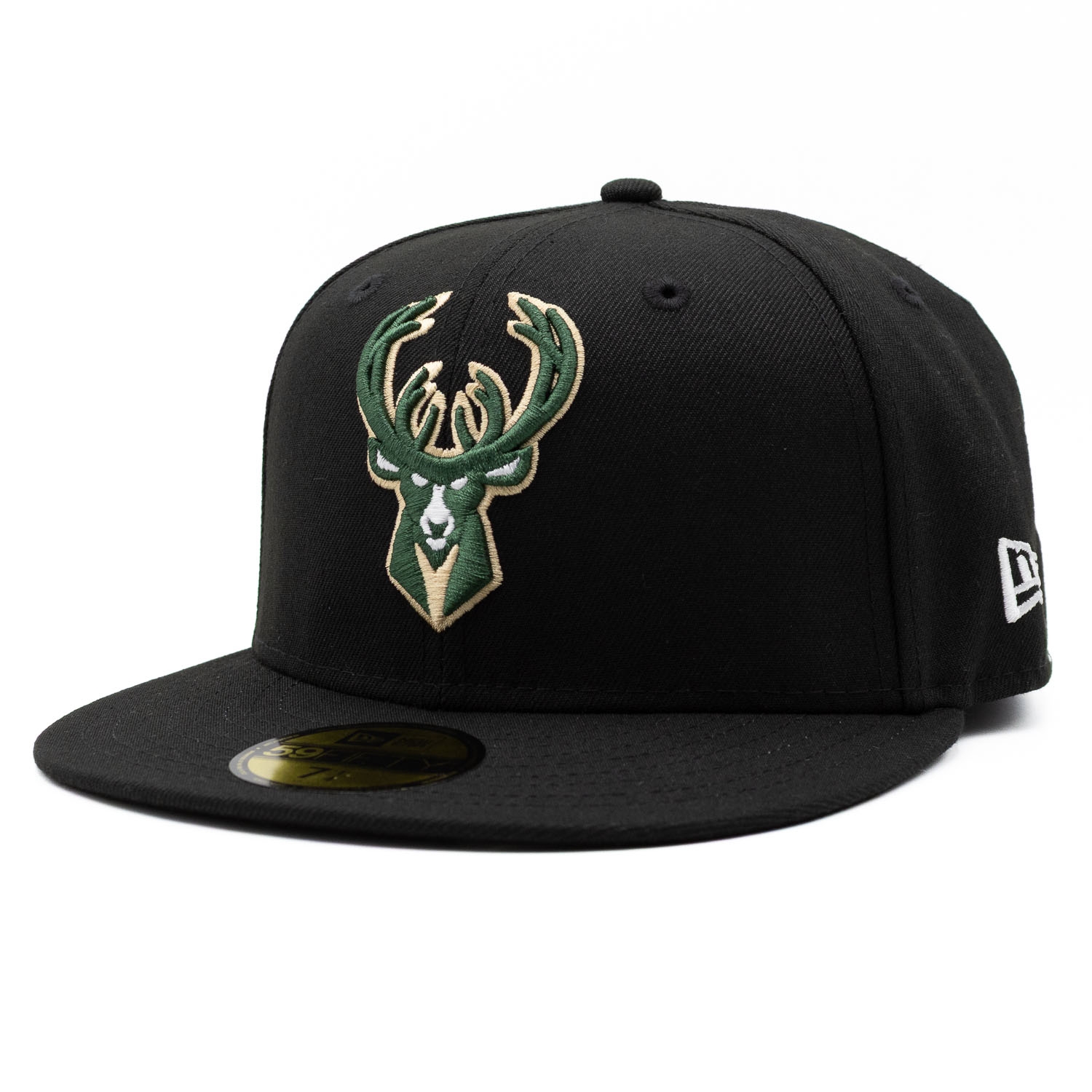 Milwaukee Bucks Team Logo New Era 59FIFTY Fitted NBA Cap Black