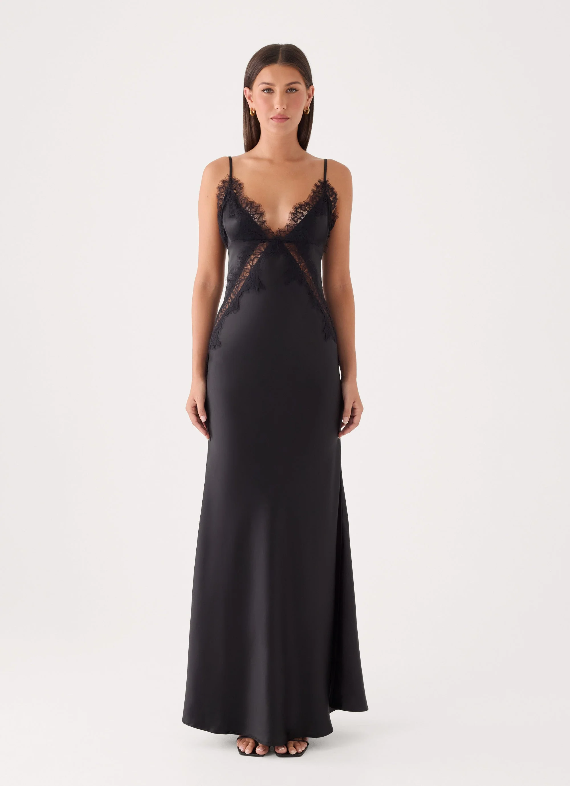 Winona Night Slip Dress - Black