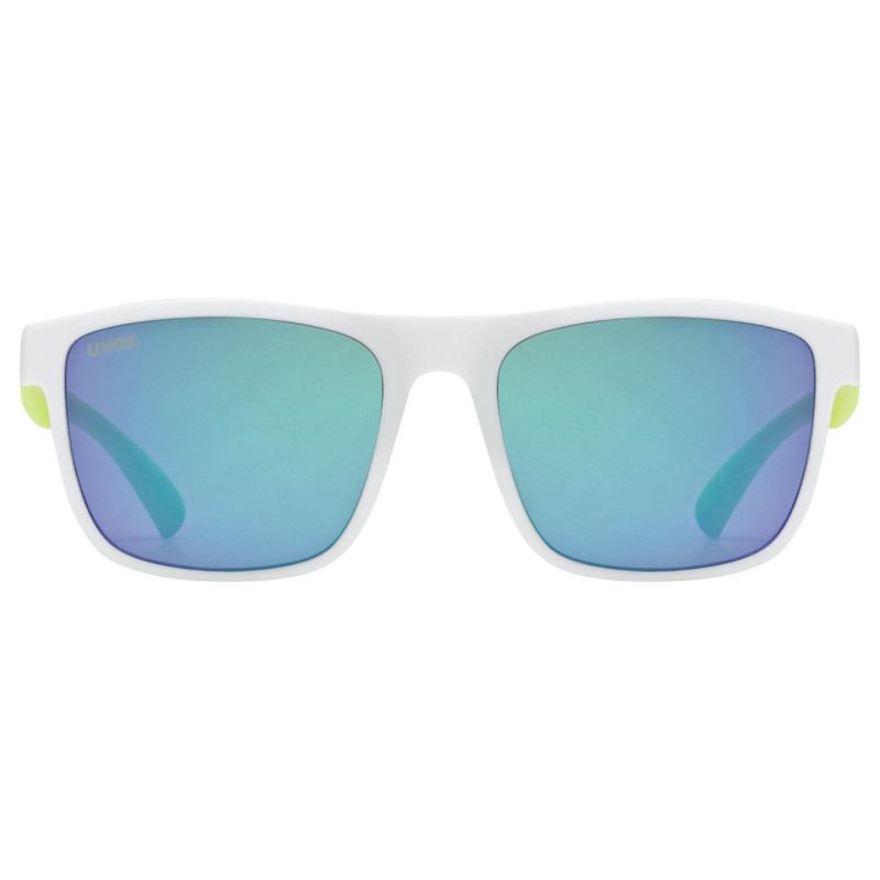 Uvex rookie Kids Glasses - white-lime matt/mirror green