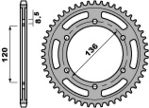 Standard steel PBR crown - 530 38 teethYAMAHA 60 YT 60 - 1984 - 1985Ref : PBR01558A / 1075473001