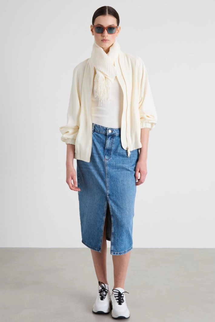 Pleated stole - WHITE