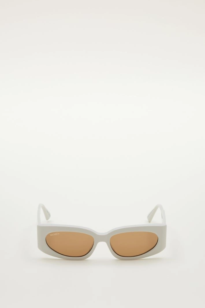 Rectangular acetate sunglasses - WHITE