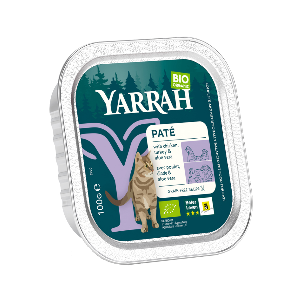 Yarrah - Bio Paté Cat Food - Chicken and Turkey - 16x 100g
