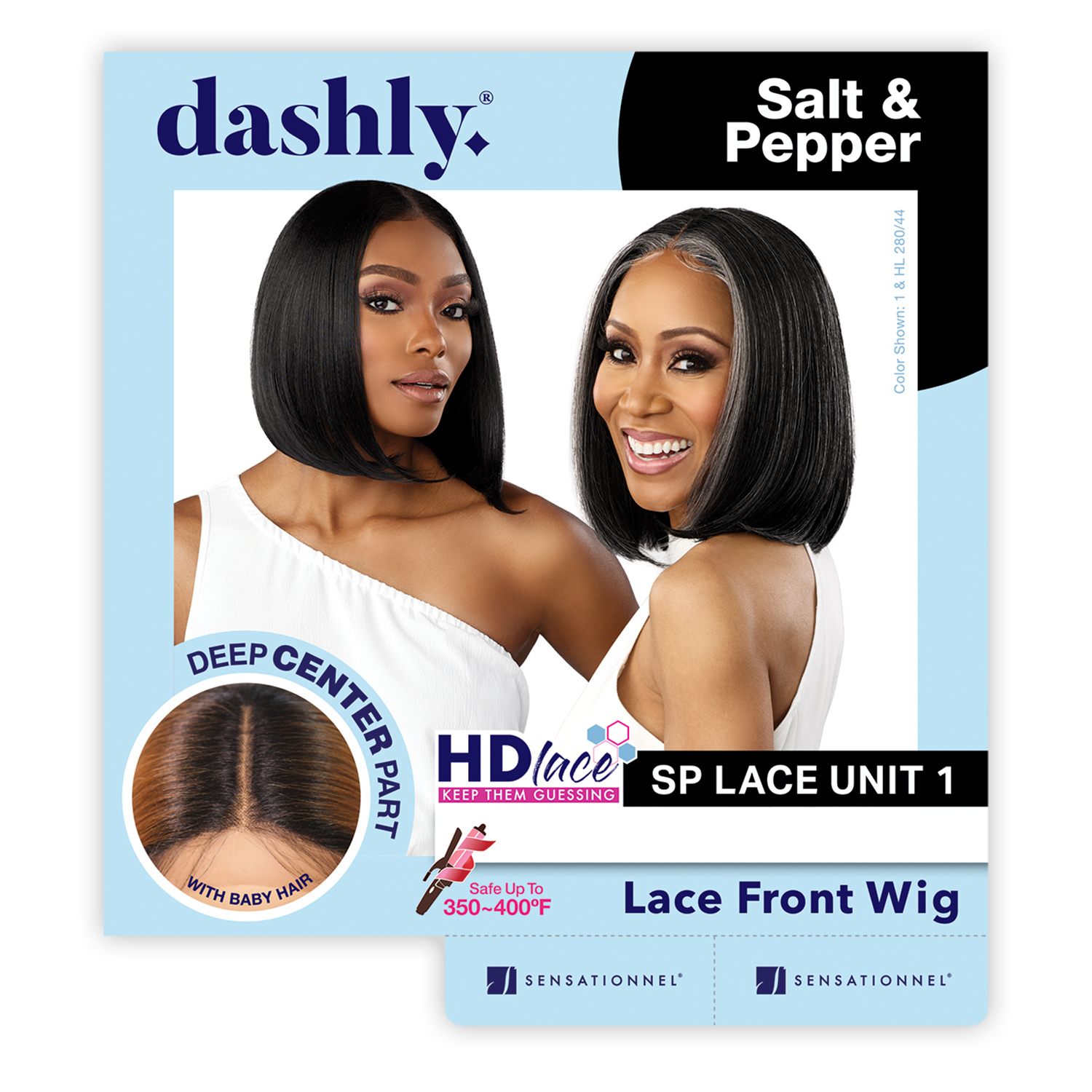 Sensationnel Dashly HD Lace Front Wig Salt N Pepper SP Unit 1