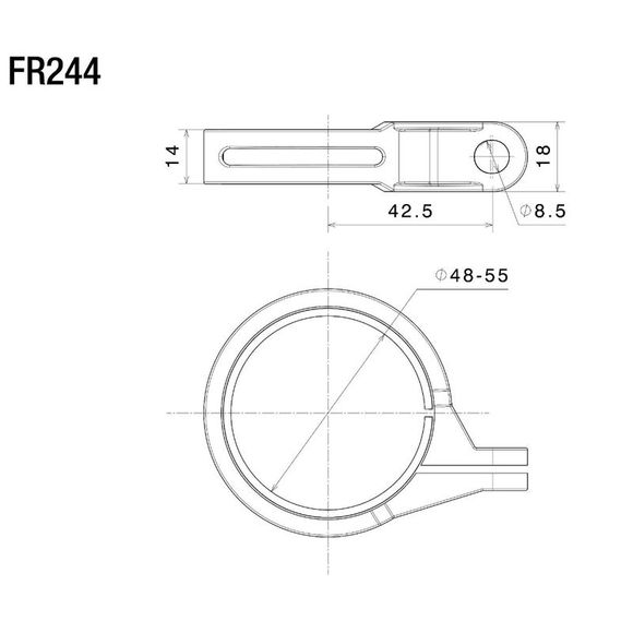 Rizoma Front Indicator Bracket (Ø 48-55 mm) - BlackRef: RZ0666 / FR244B