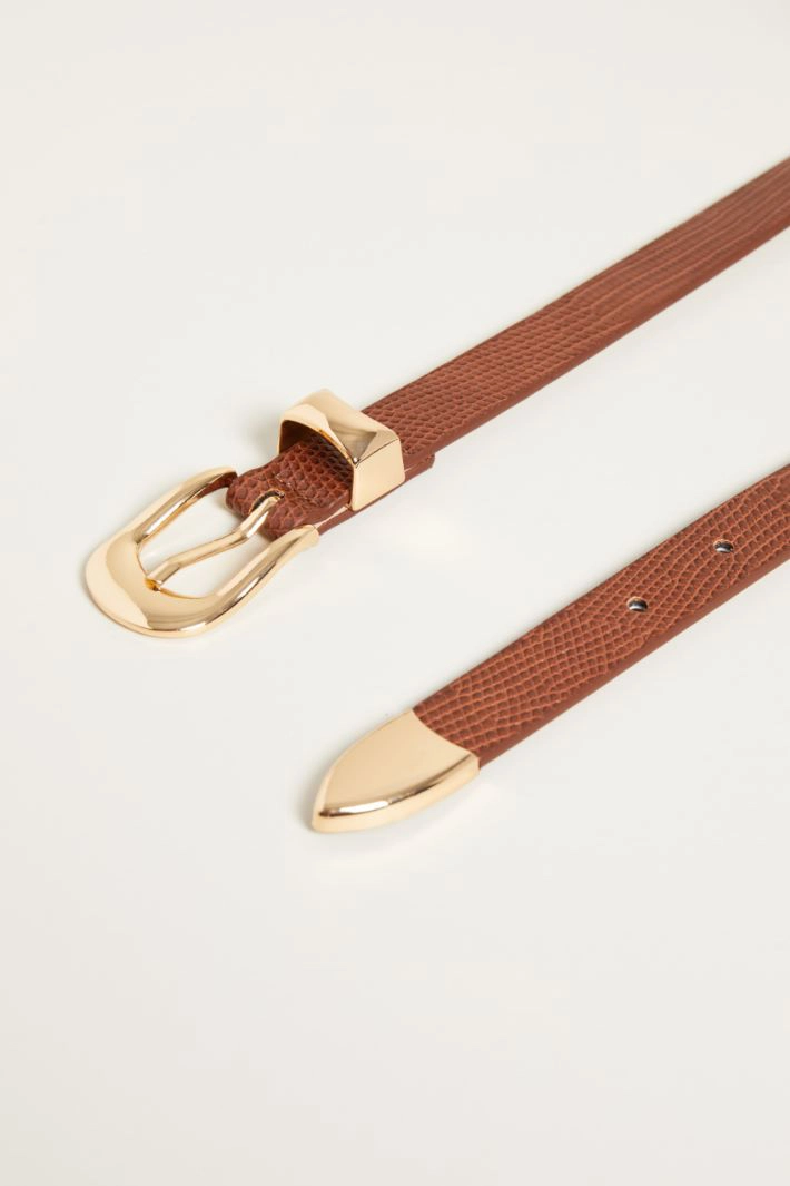 Croc print belt - LEATHER