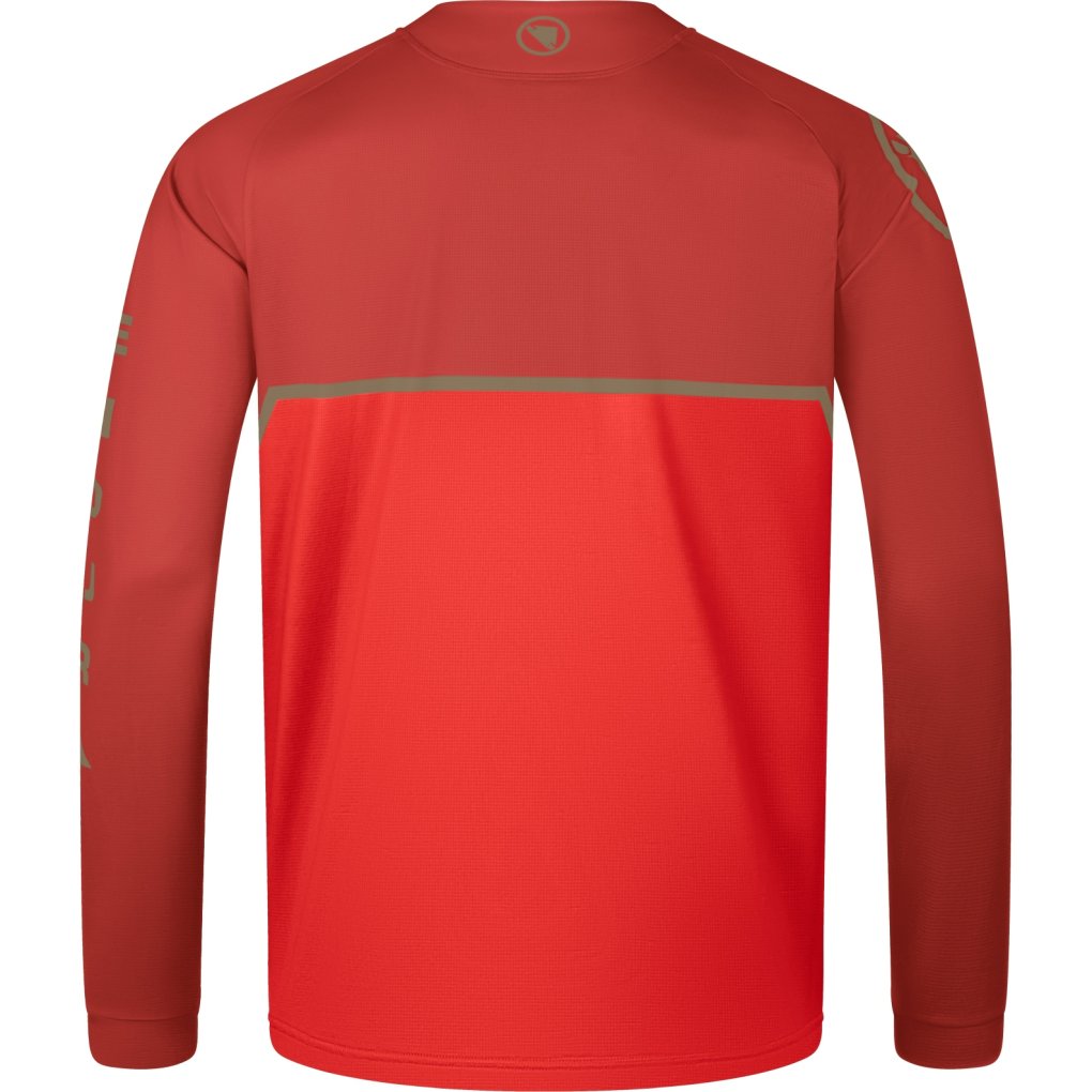 Endura SingleTrack Core Printed Long Sleeve Tee Men - flame red