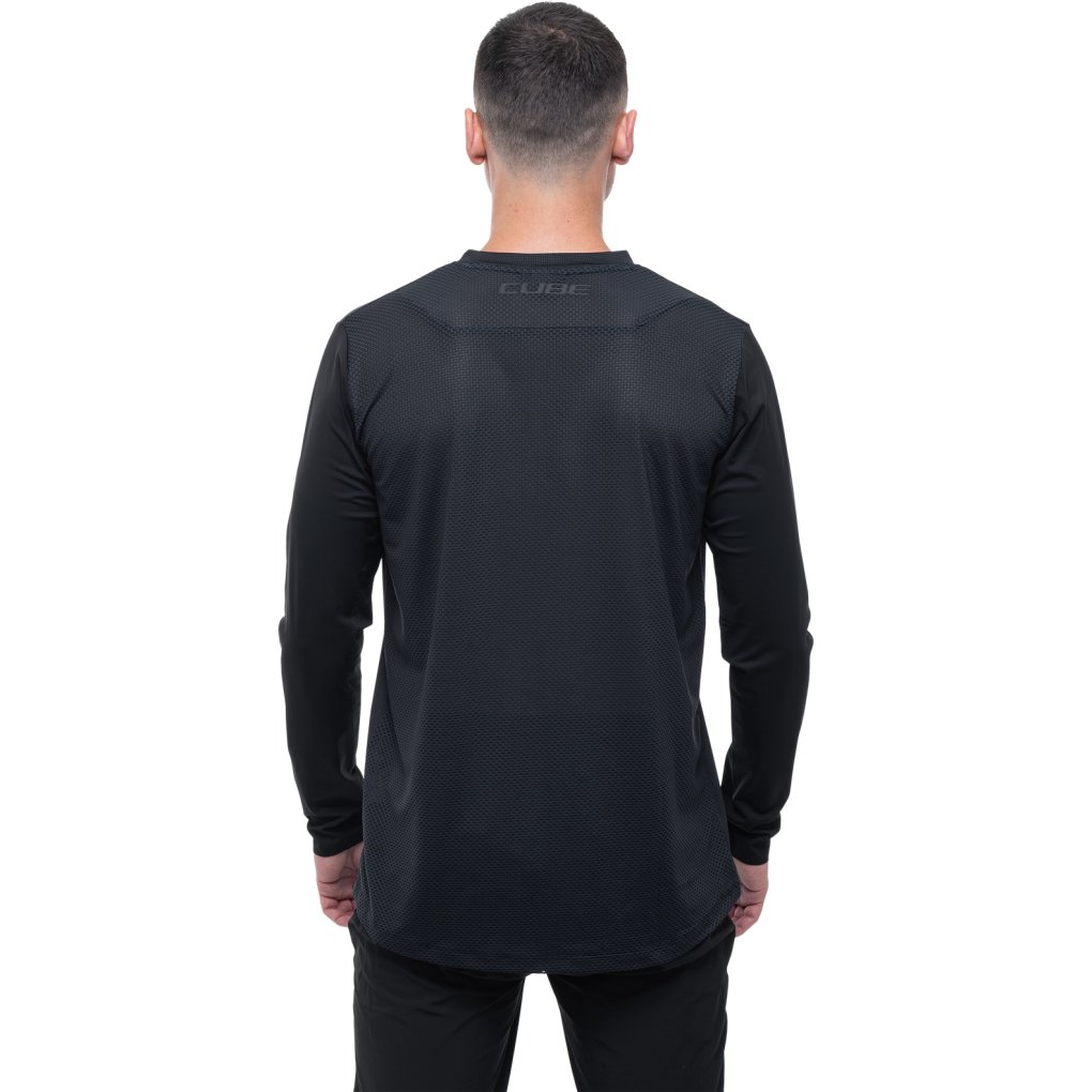 CUBE MTB PRO Round Neck Long Sleeve Jersey Men - black