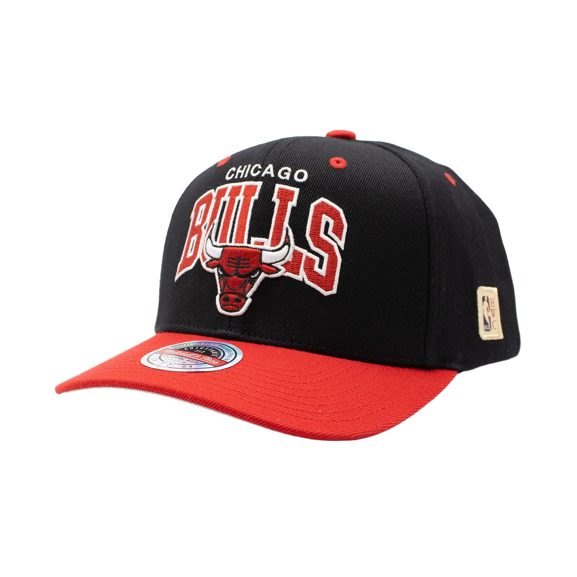 Chicago Bulls Team Arch Classic Red Stretch-Snap NBA Cap Black