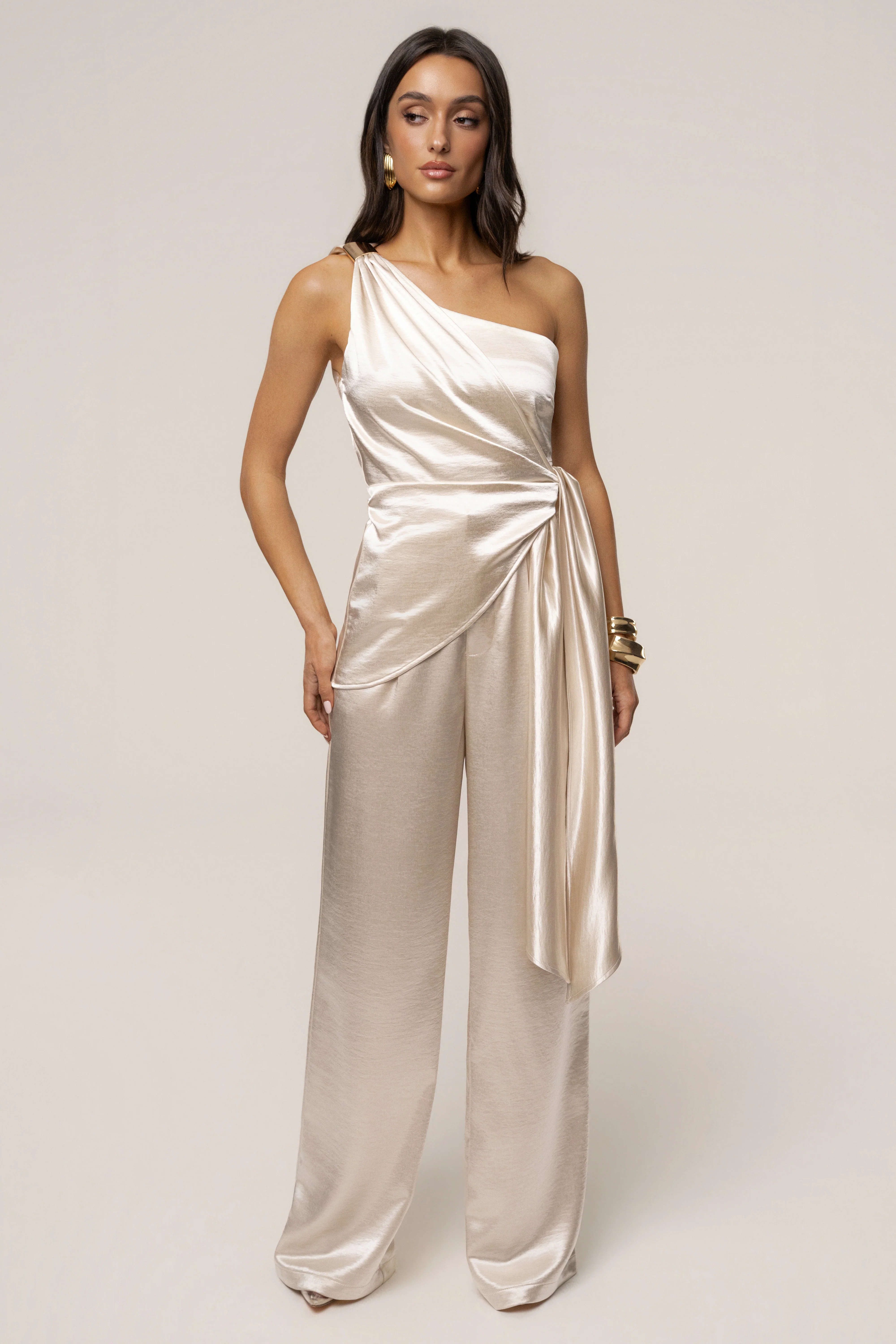 Ivory Thea Satin Pants