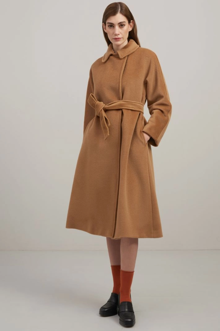 Wool beaver coat - CAMEL