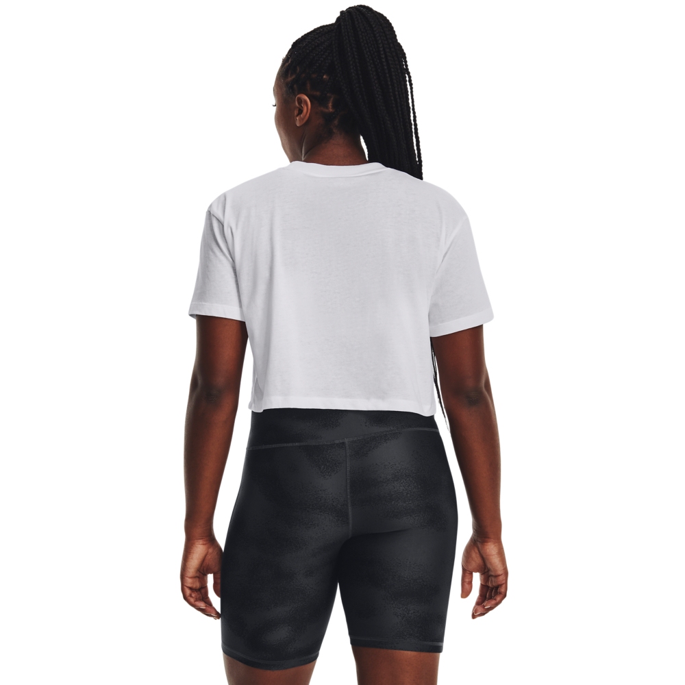 Under Armour UA Branded Logo Crop Short Sleeve Shirt Women - White/White