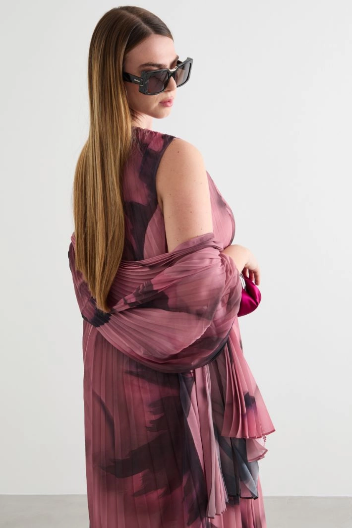 Plissé georgette stole - PINK