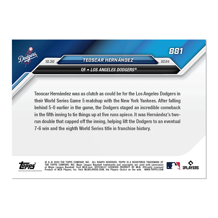 Teoscar Hernández - 2024 MLB Topps NOW® Card 881