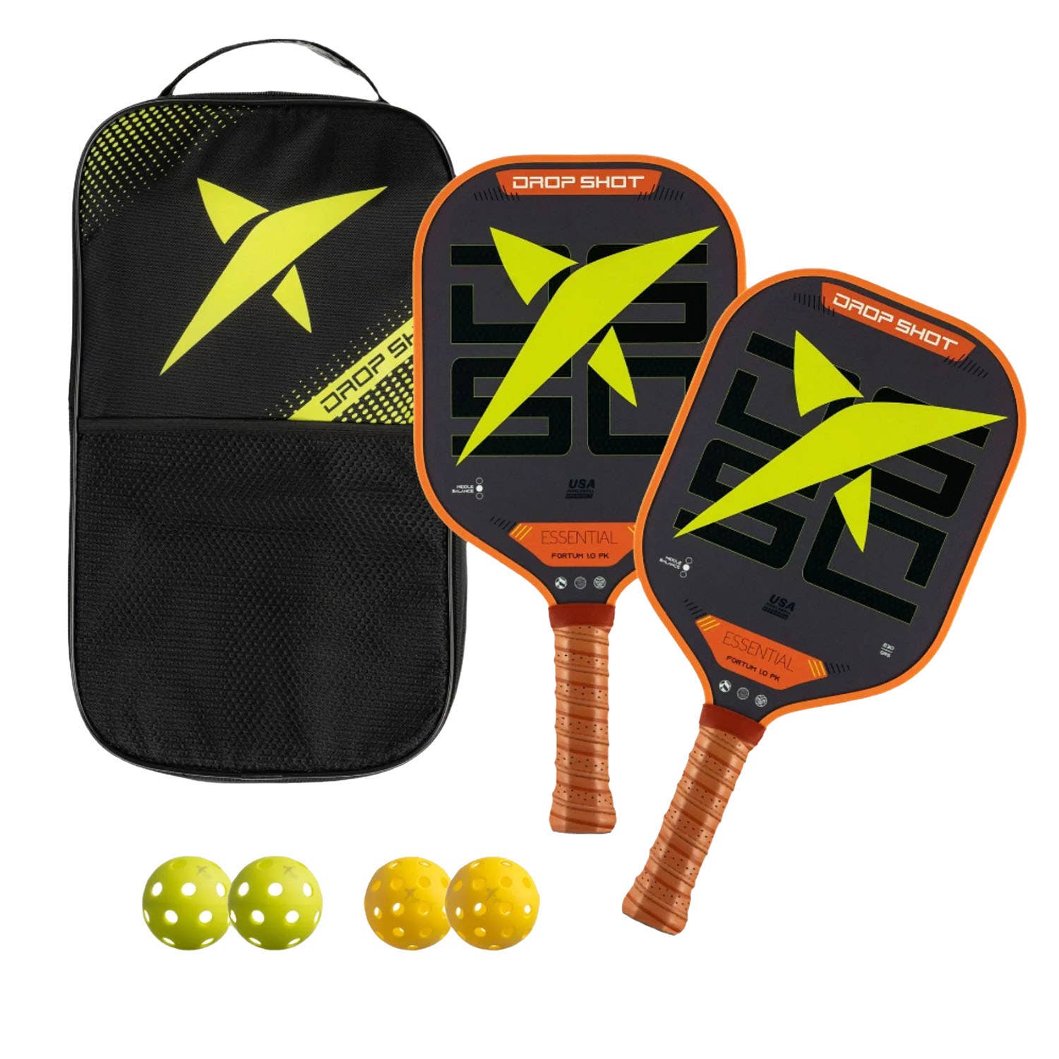 PACK 2PCS. PICKLEBALL FORTUM 1.0 + 4 PCS DROPSHOT OUTDOOR BALLS