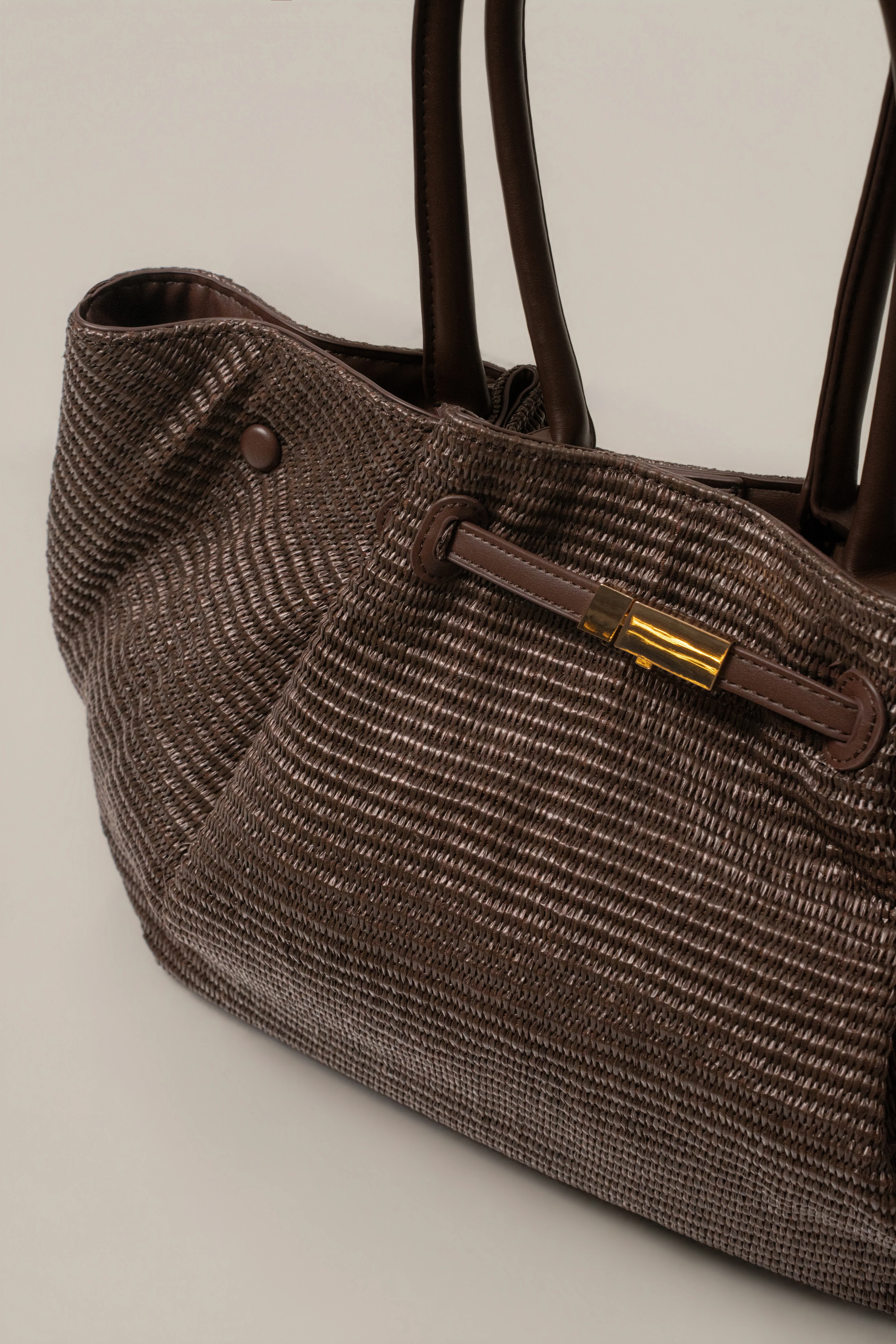 Chocolate Lana Woven Handbag