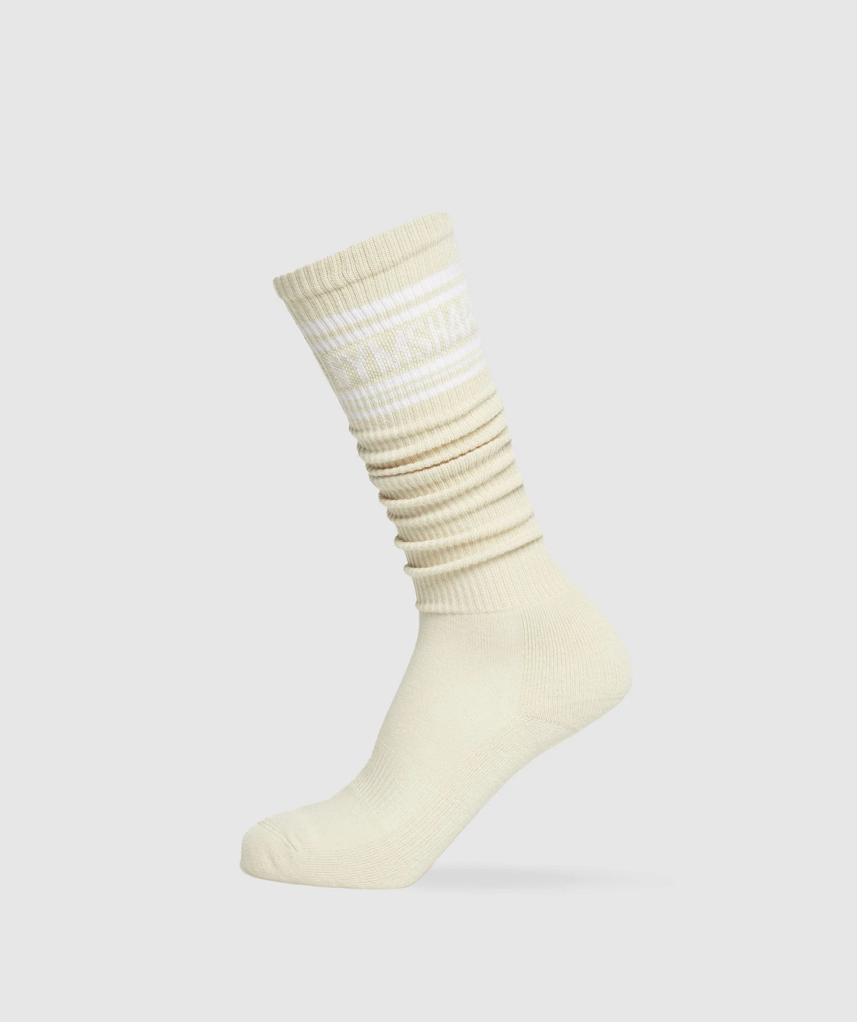 Long Stripe Sock Ecru White