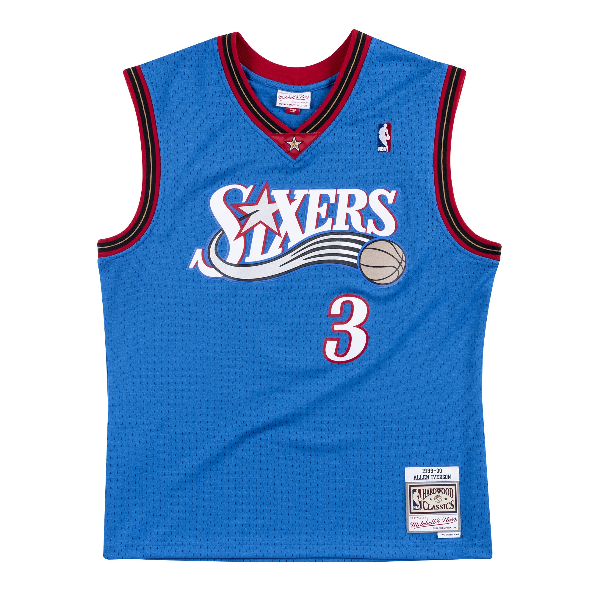 Allen Iverson #3 Philadelphia 76ers 1999-00 Mitchell & Ness Swingman NBA Jersey Blue