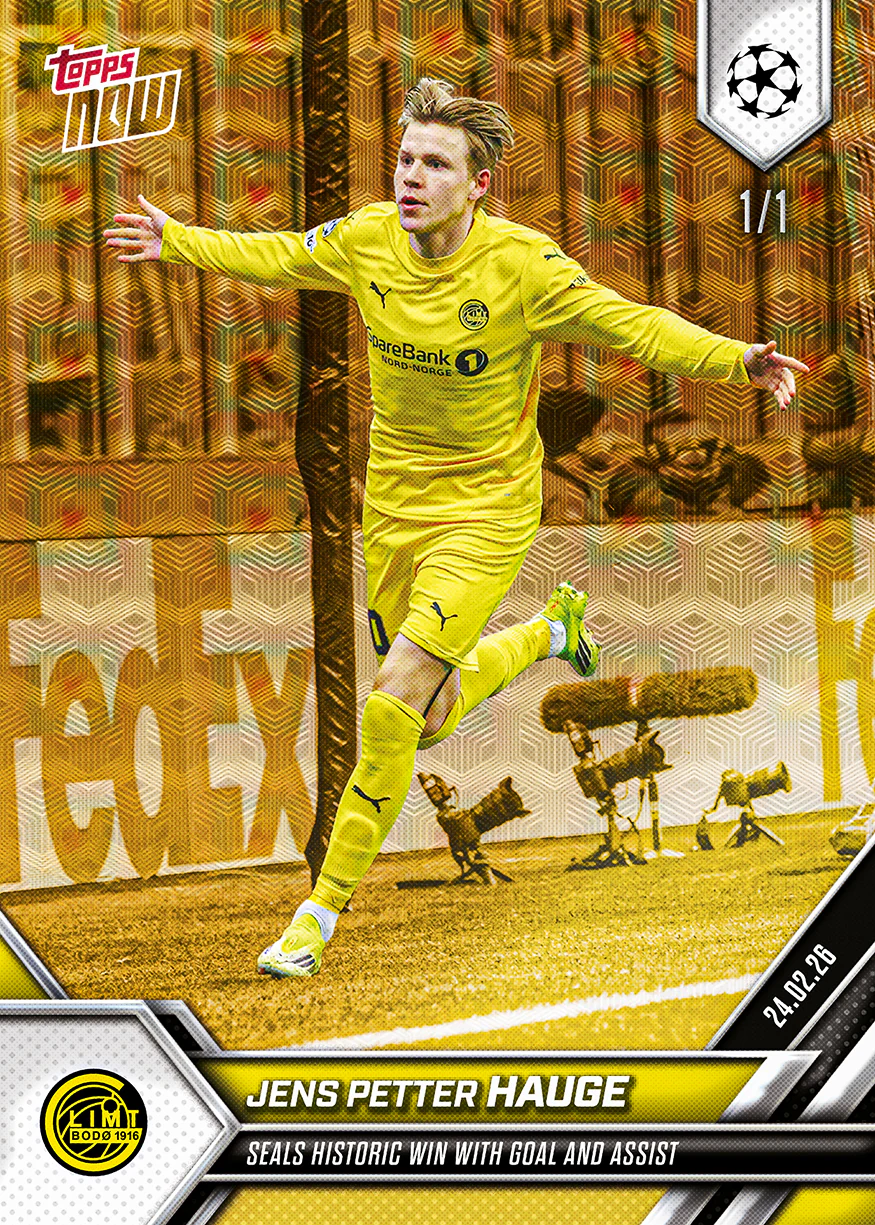Jens Petter Hauge - 2025-26 UCL Topps NOW® - Card 96 - PR: 857