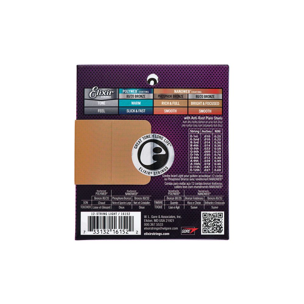 Elixir Nanoweb Light 12 Str. Phosphor – Thomann Ireland