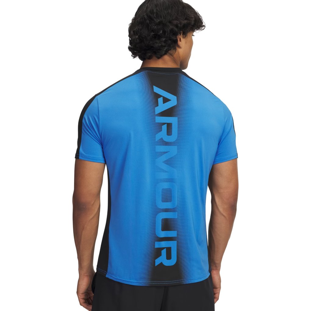 Under Armour HeatGear® Wordmark Short Sleeve Shirt Men - Blue Atlantis/Black